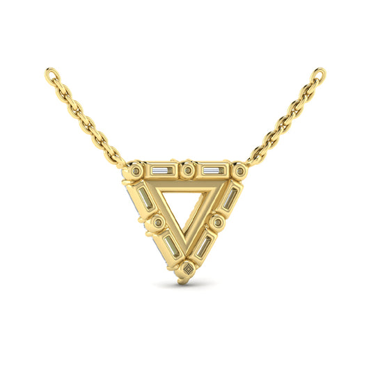 Diamond Baguette Double Trinity Necklace