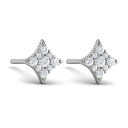 Diamond Cluster Star Stud Earrings