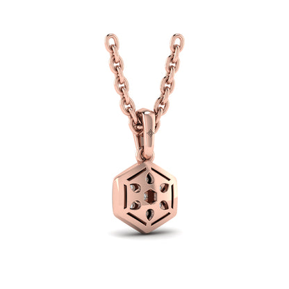 Diamond Cluster Honeycomb Pendant Necklace