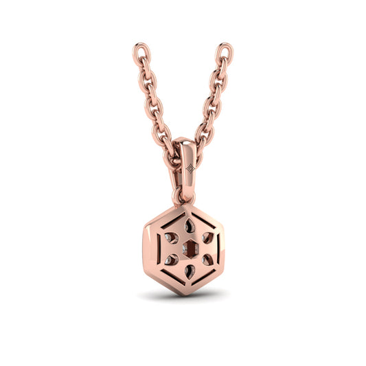 Diamond Cluster Honeycomb Pendant Necklace