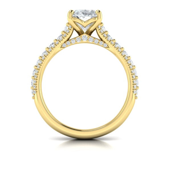 Bold Cathedral Oval Engagement Ring