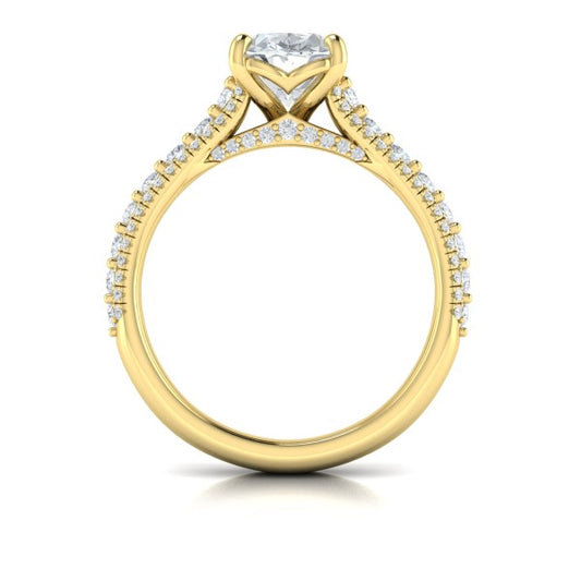 Bold Cathedral Oval Engagement Ring