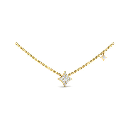 Diamond Cluster Vlora Star Double Pendant Necklace