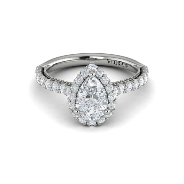 Timeless Pear Halo Engagement Ring