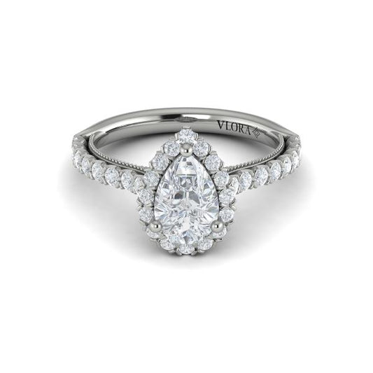 Timeless Pear Halo Engagement Ring