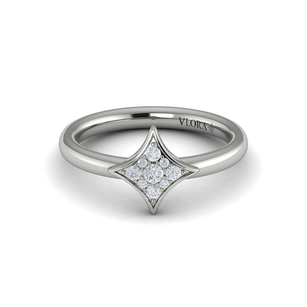 Channel Set Diamond Cluster Vlora Star Ring