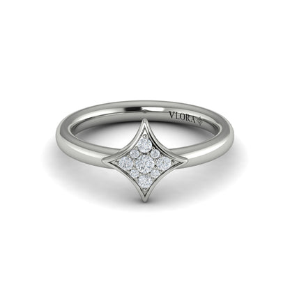 Channel Set Diamond Cluster Vlora Star Ring