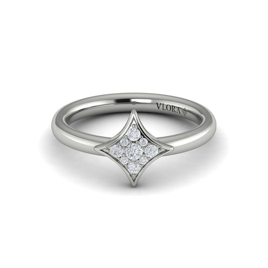 Channel Set Diamond Cluster Vlora Star Ring