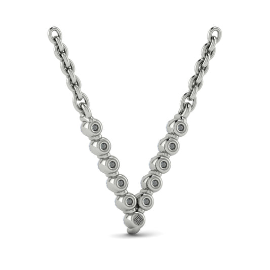 Diamond Alphabet Pendant Necklace, V