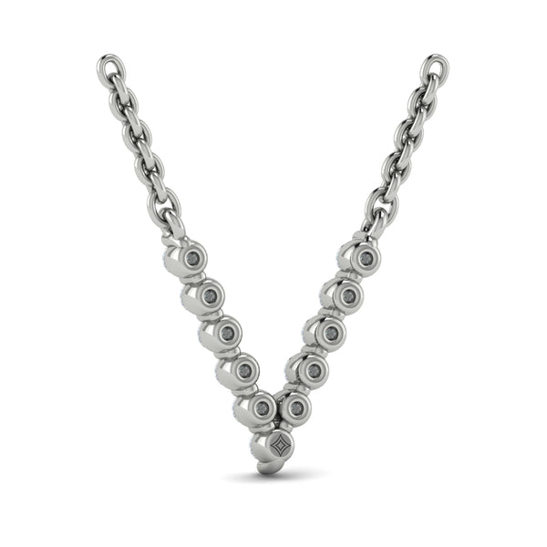 Diamond Alphabet Pendant Necklace, V
