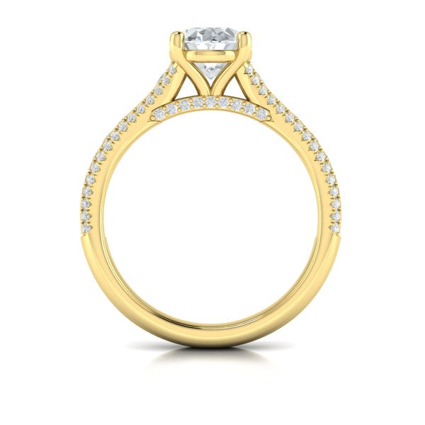 Opulent Cathedral Oval Diamond Engagement Ring