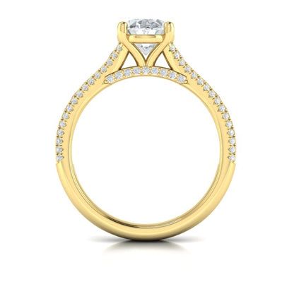 Opulent Cathedral Oval Diamond Engagement Ring