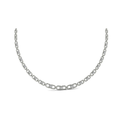Linked Curves with Diamond Accent Necklace