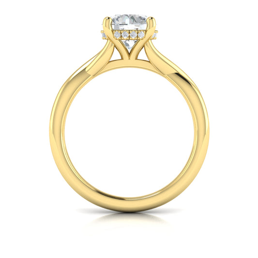 Entwined Solitaire Engagement Ring with Hidden Halo