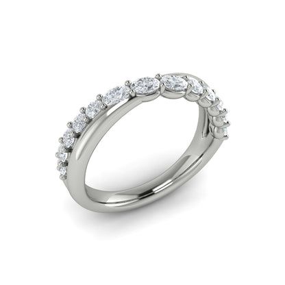 Crossed Oval Stackable Band