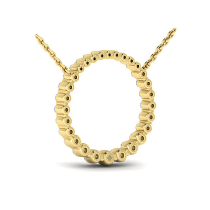 Graduated Round Diamond Open Circle Pendant