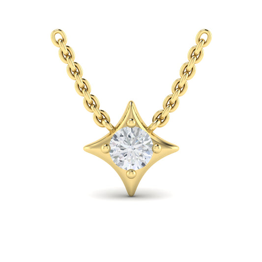 Single Diamond Vlora Star Pendant Necklace