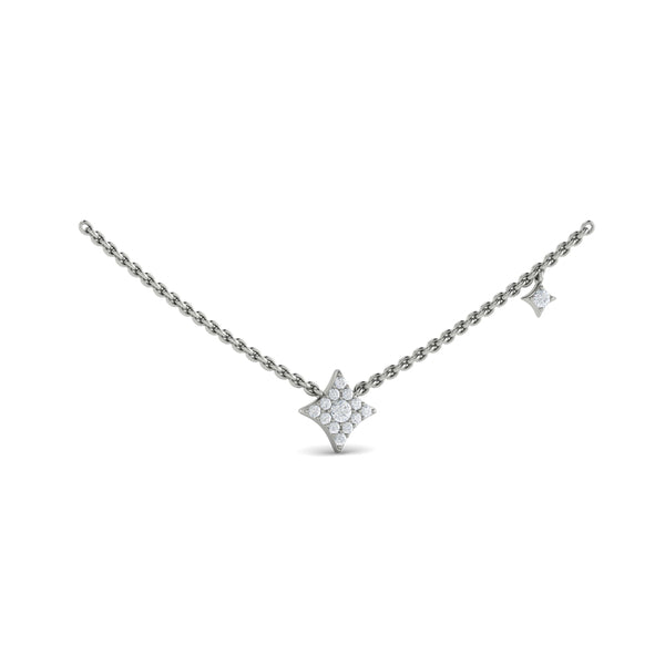 Diamond Cluster Vlora Star Double Pendant Necklace