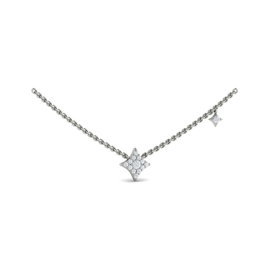 Diamond Cluster Vlora Star Double Pendant Necklace