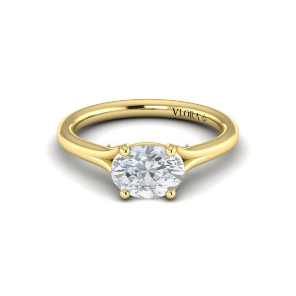 Horizon Solitaire Spit Shank Oval Engagement Ring