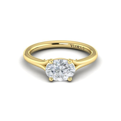 Horizon Solitaire Spit Shank Oval Engagement Ring