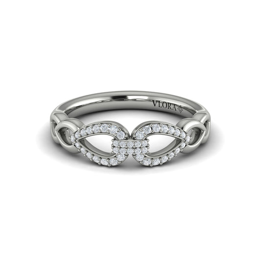 Diamond Double Open Tear Drop Link Bracelet