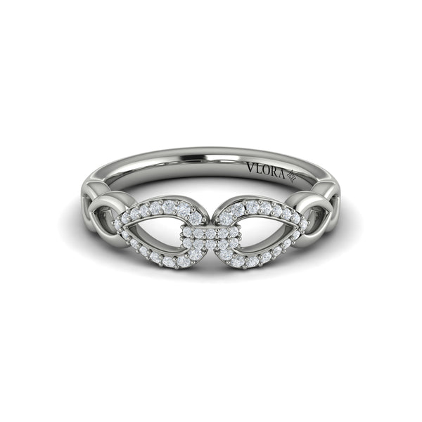 Diamond Double Open Tear Drop Link Bracelet