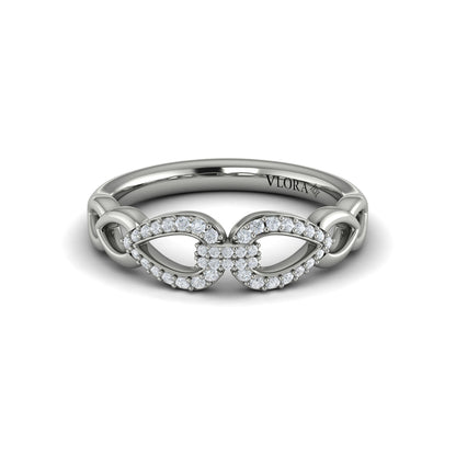 Diamond Double Open Tear Drop Link Bracelet