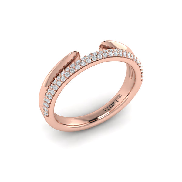 Open Stackable Pave Wedding Band