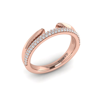 Open Stackable Pave Wedding Band