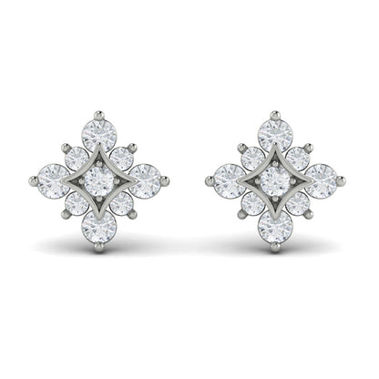 Floating Diamond Star Stud Earrings