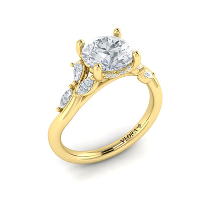 Flora Hidden Halo Engagement Ring