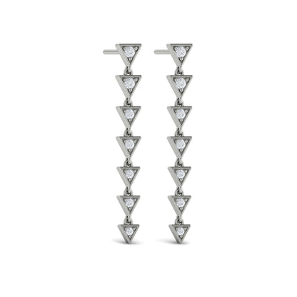 Diamond Trinity Drop Statement Earrings