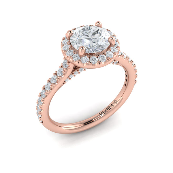 Classic Round Halo Engagement Ring