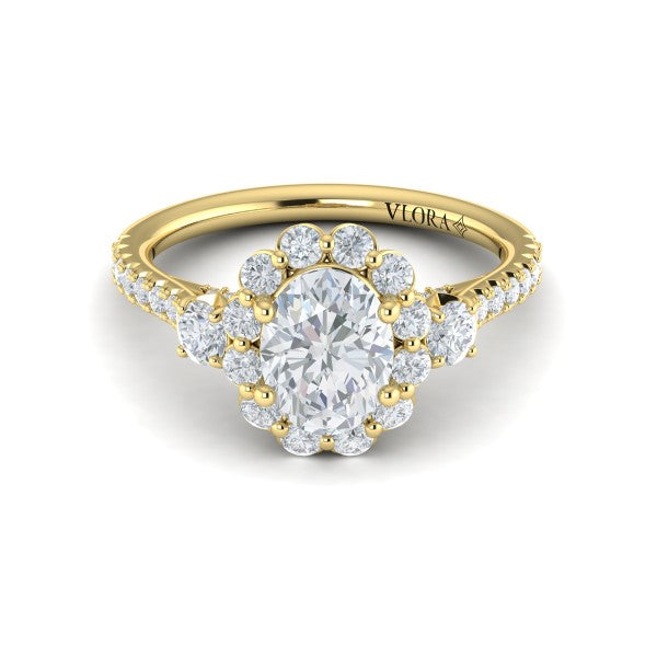 Blossom Halo Oval Engagement Ring