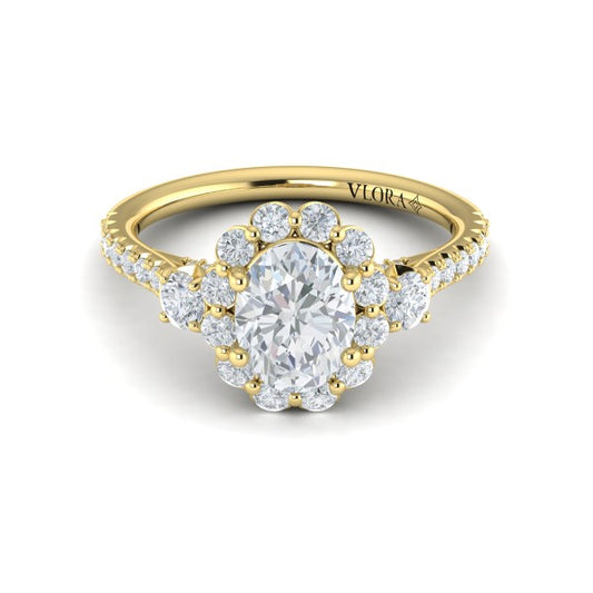 Blossom Halo Oval Engagement Ring