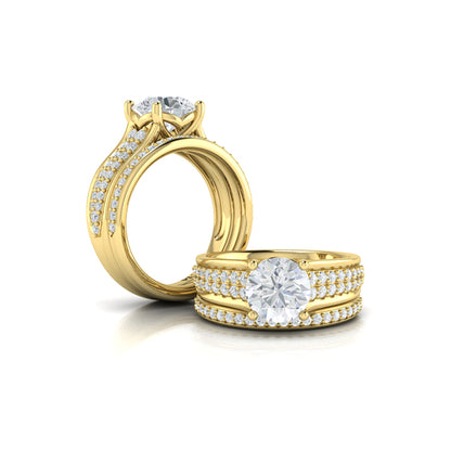 Matching Bands Wedding Band in 14K Yellow Gold by Vlora Bridal