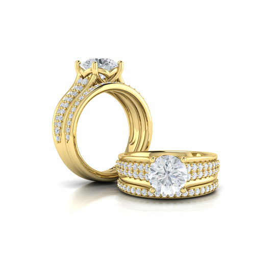 Matching Bands Wedding Band in 14K Yellow Gold by Vlora Bridal