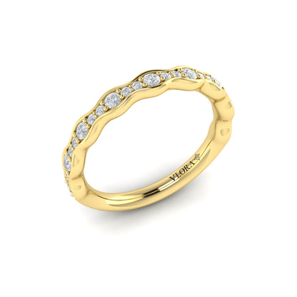 Stackables Wedding Band in 14K Yellow Gold by Vlora Bridal