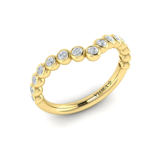 Bezel-Set Chevron Contoured Band