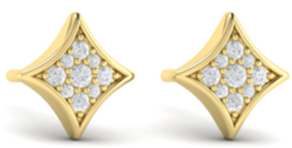 Channel Set Diamond Vlora Star Stud Earrings
