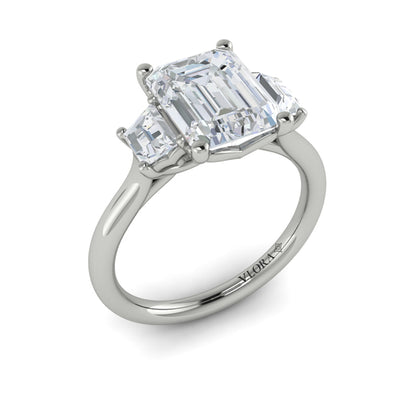Tapestry Three Stone Emerald Cut Engagement Ring