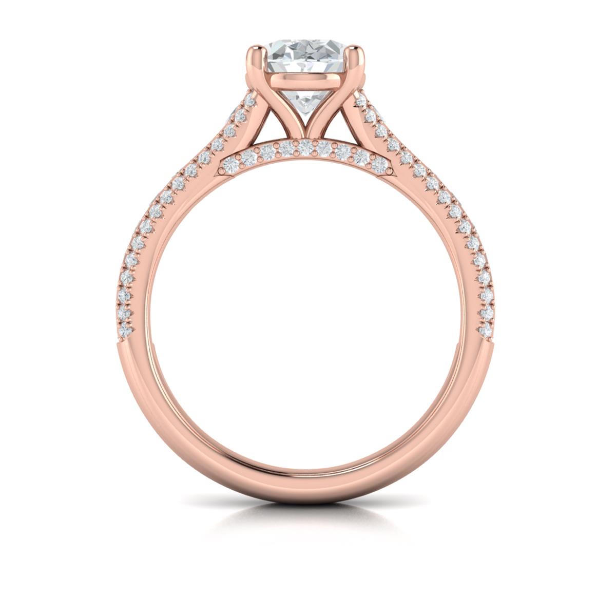 Opulent Cathedral Oval Diamond Engagement Ring