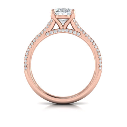 Opulent Cathedral Oval Diamond Engagement Ring