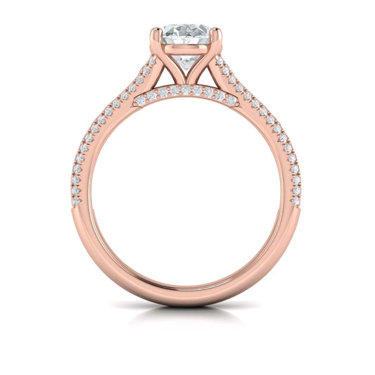 Opulent Cathedral Oval Diamond Engagement Ring