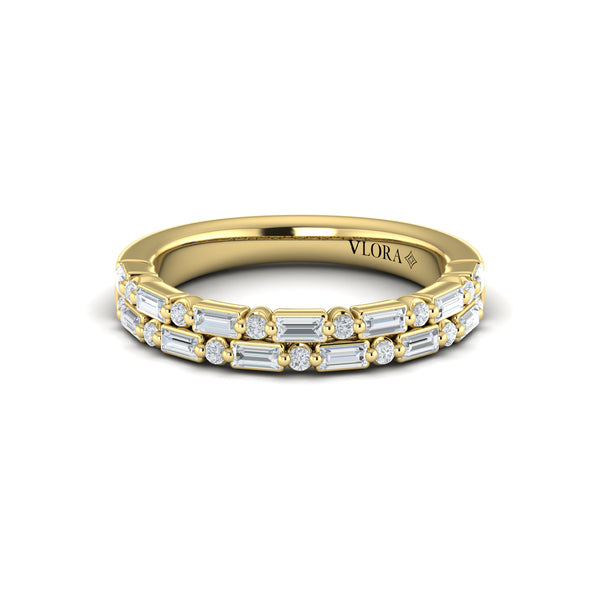 Diamond Baguette Two Row Ring