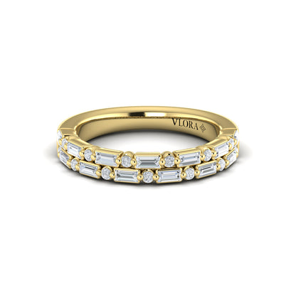 Diamond Baguette Two Row Ring