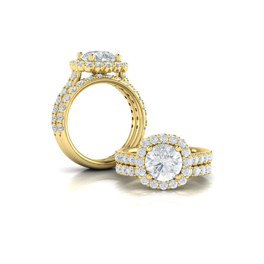 Matching Bands Wedding Band in 14K Yellow Gold by Vlora Bridal