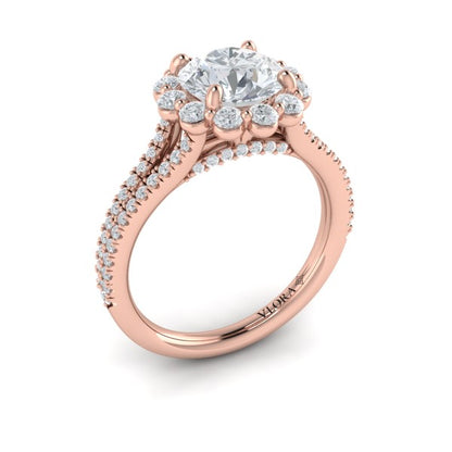Floral Halo Engagement Ring