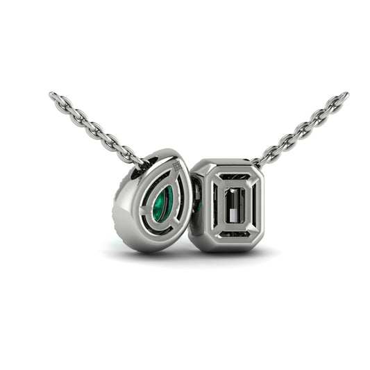 Diamond and Emerald Toi et Moi Pendant